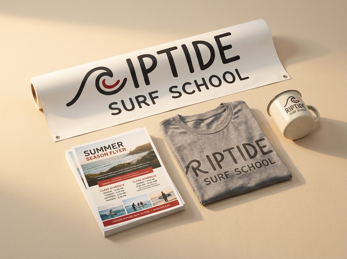 Riptide Surf School — print project