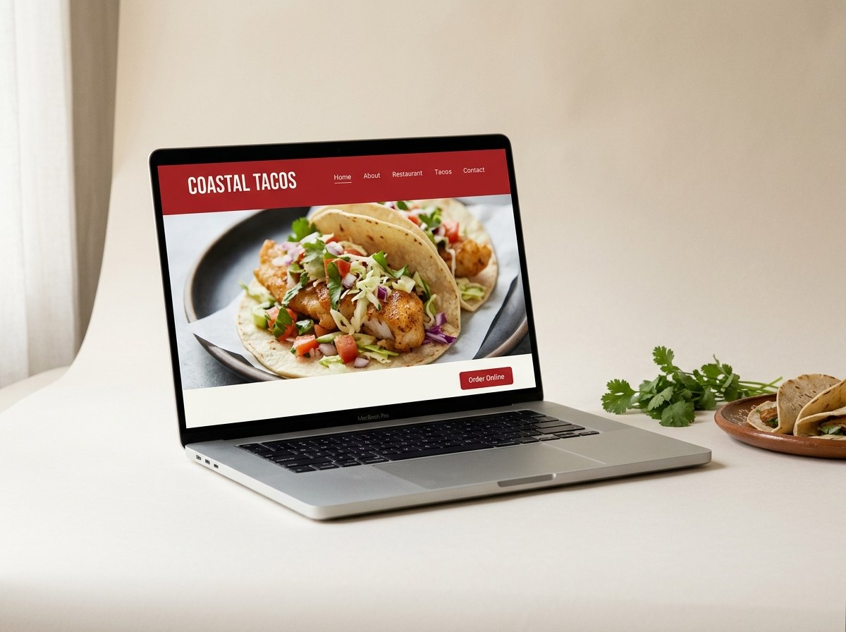 Coastal Tacos — Single-page site + online ordering link