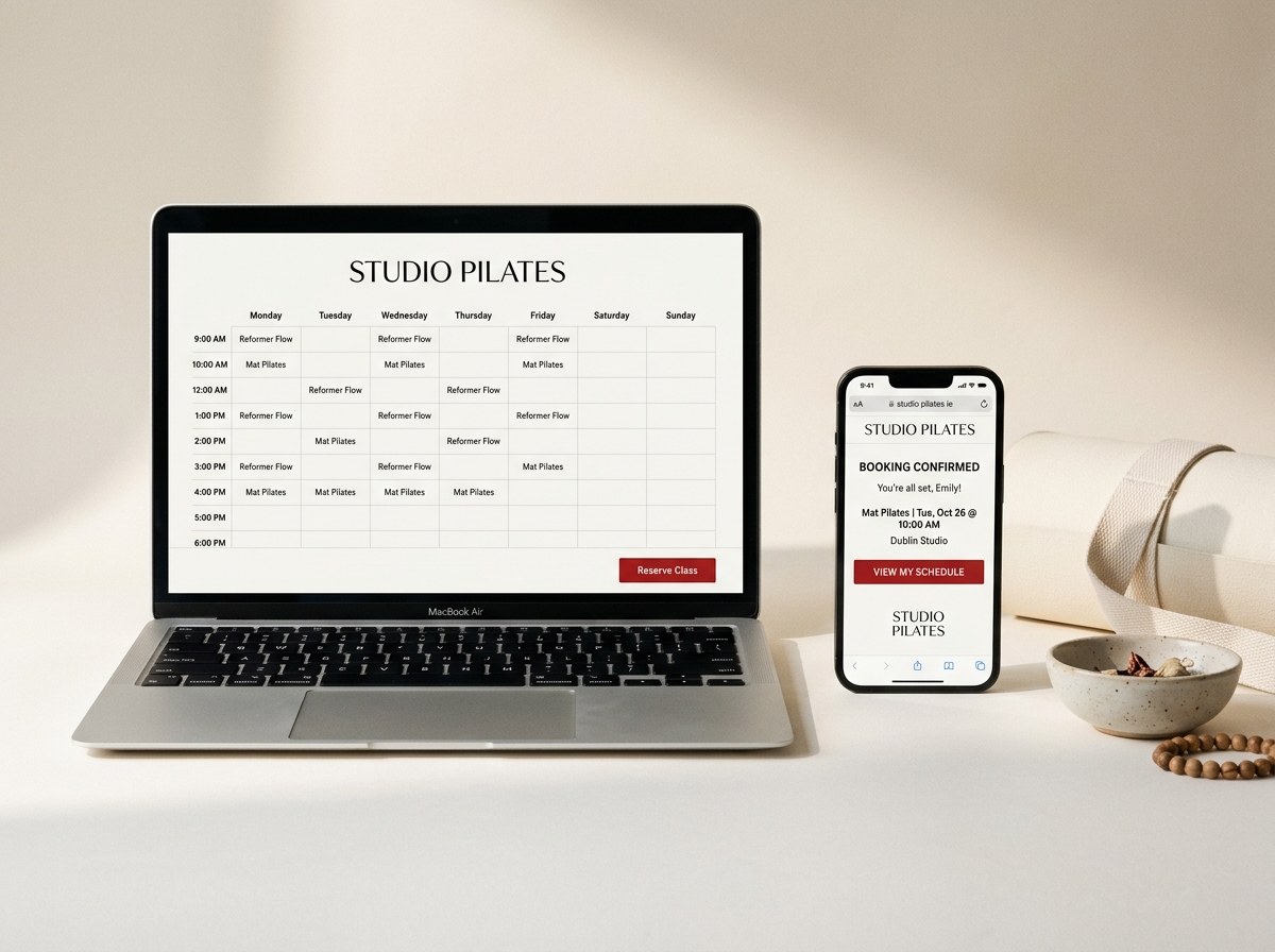 Studio Pilates IE — Booking-integrated multi-page site